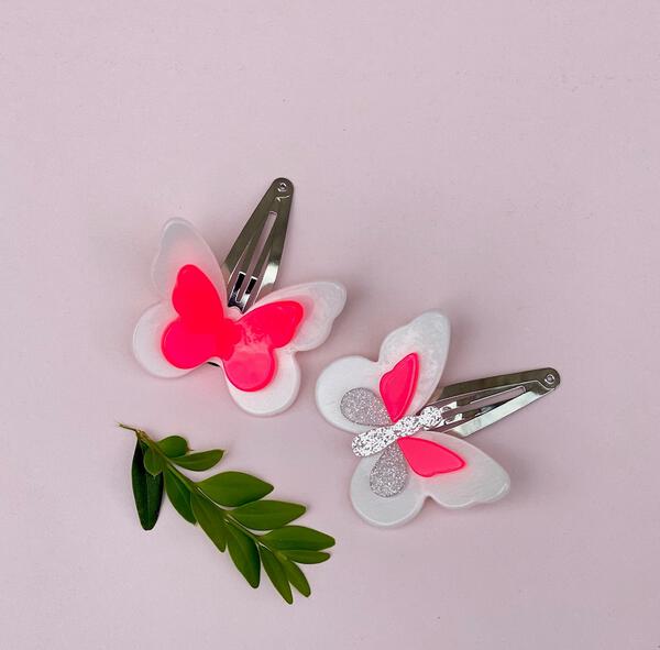 Double Butterfly Hair Clips