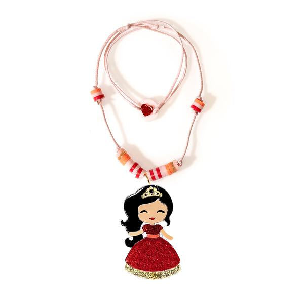 Cute Doll Red Dress Beads Necklace