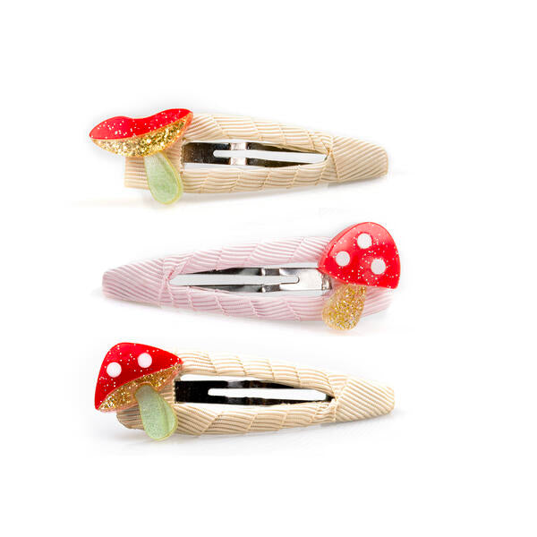 Mushroom Red Covered Snap Clips -SPR