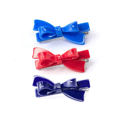 Bows Red Blue Navy Hair Clips