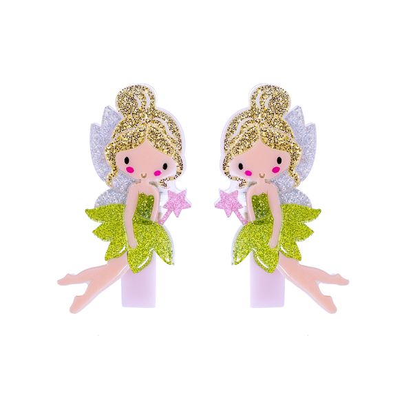 Fairy Green Glitter Dress Hair Clips (Pair)