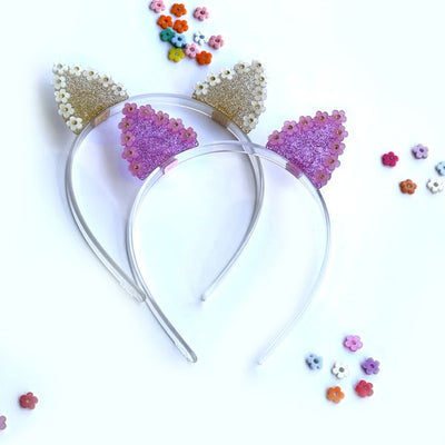 Daisy Cat Ears Pink Gold Headband HAL