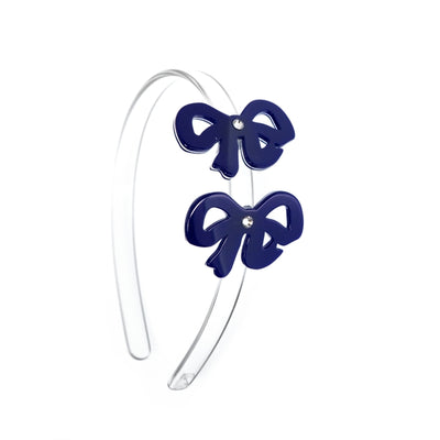 Bows Fancy Double Navy Headband