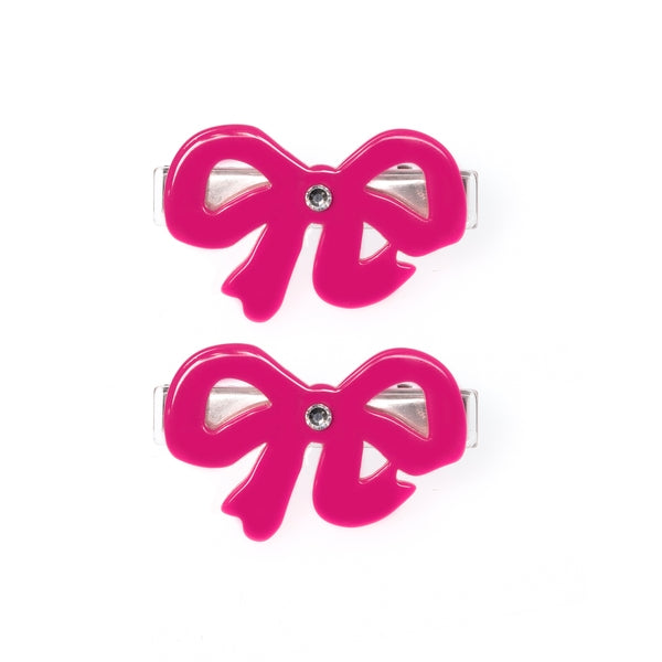 Bows Fancy Double Pink Hair Clips