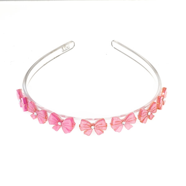 VAL - Bows Mini Pink Pearlized Headband - Lilies & Roses NY
