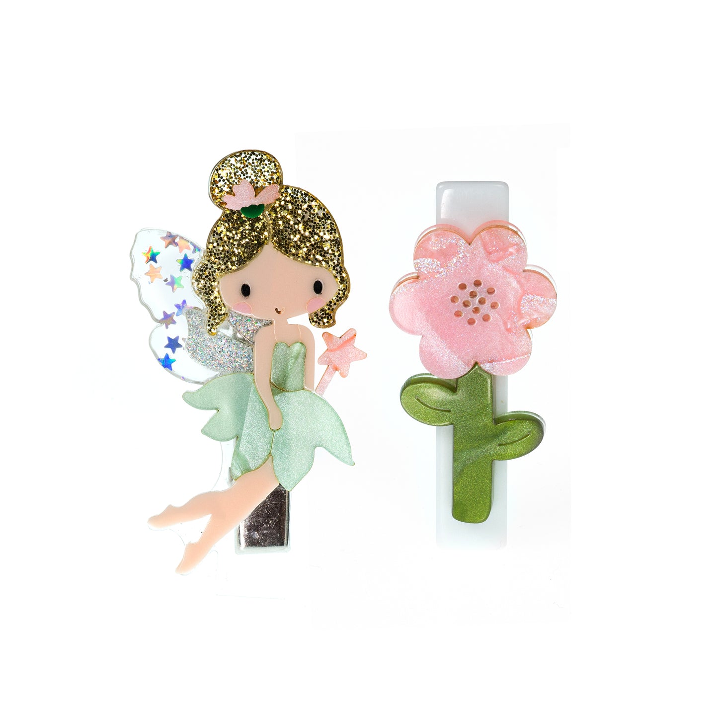 SPR - Fairy & Flower Pearlized Hair Clips - Lilies & Roses NY