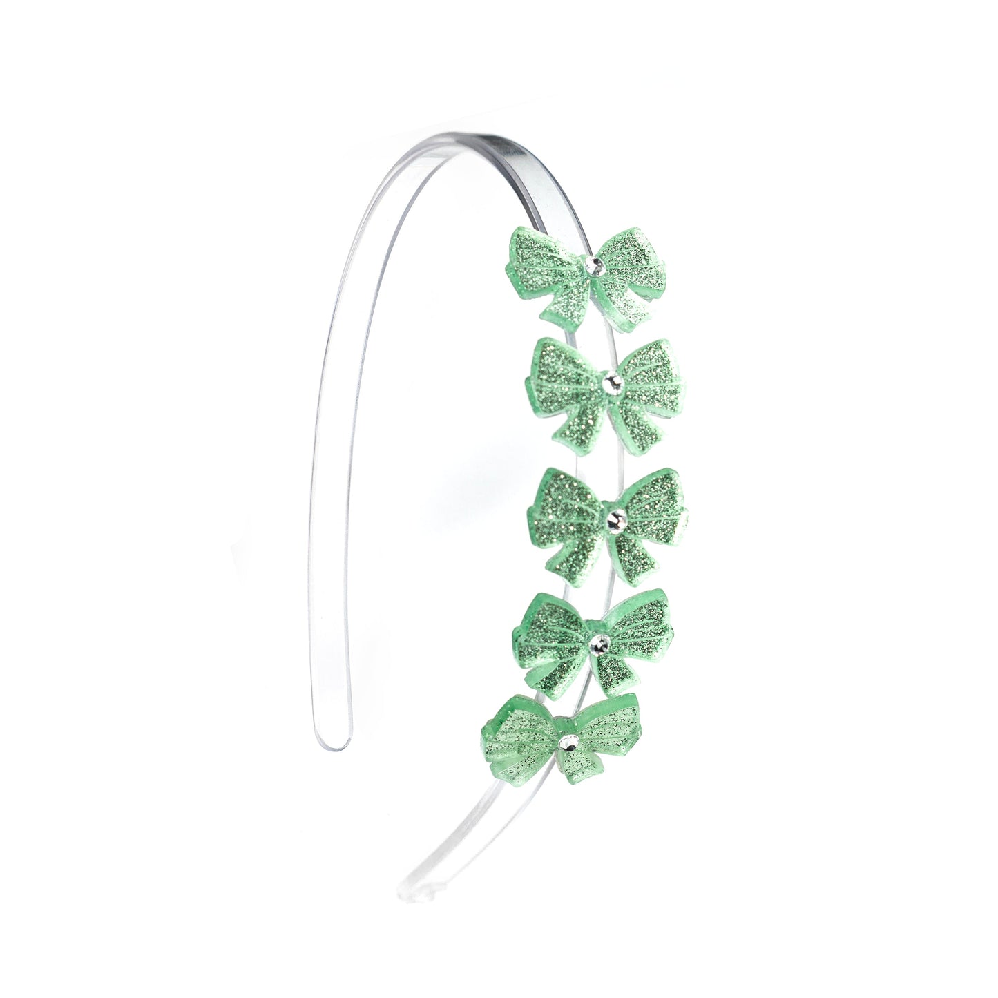 Bows Glitter Light Green Headband