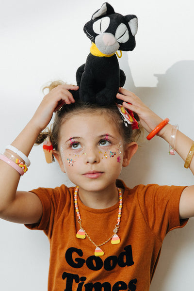 Glitter Candy Corn Necklace HAL - Lilies & Roses NY