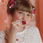 VAL-XOXO Pink/Red Glitter Alligator Clips