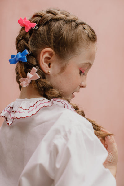 Bows Pink Blue Hair Clips