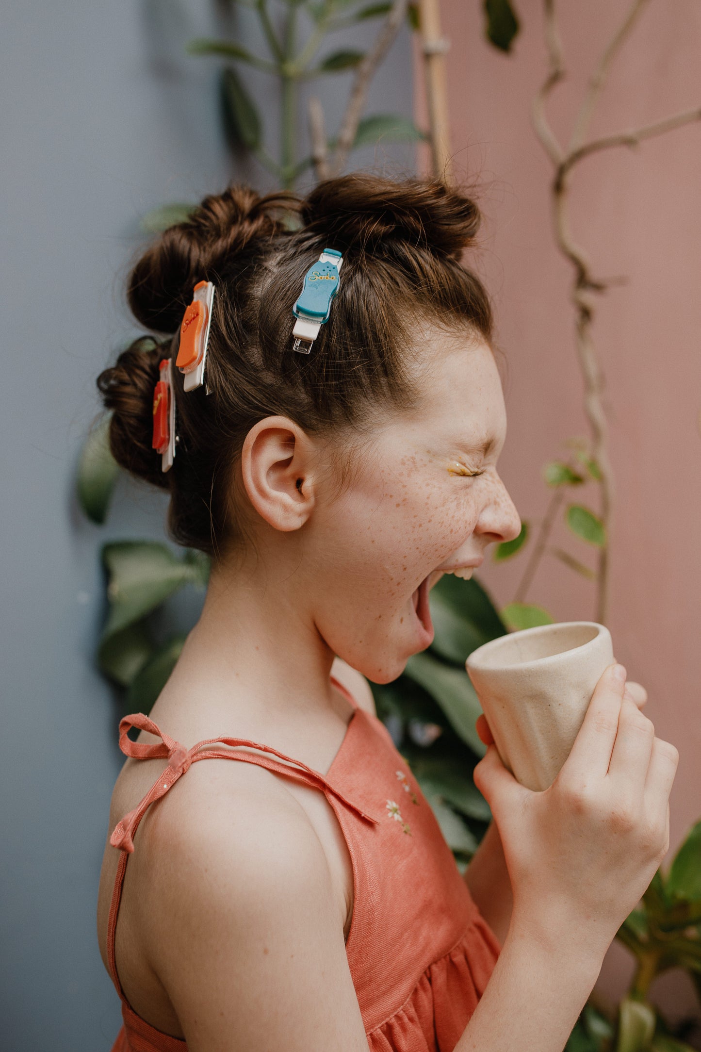 Vintage Bottle Drink Green Yellow Pink Hair Clips -BTS