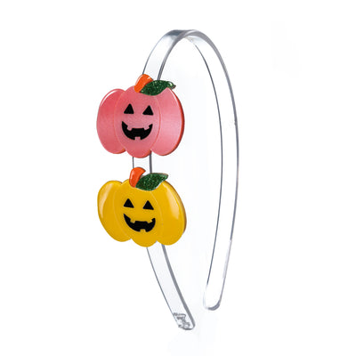 Pumpkin Double Yellow Pink Headband -HAL - Lilies & Roses NY