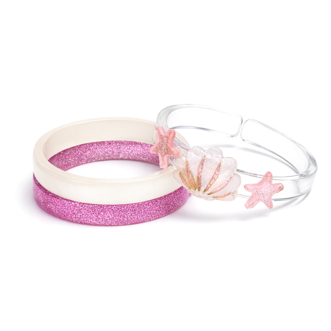 SUM - Seashell Pink Glitter Bangles - Lilies & Roses NY