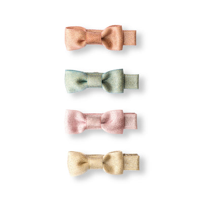 Little Bows Fabric Pastel Shades Hair Clips