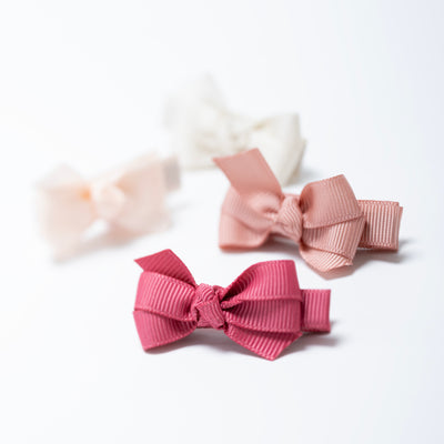 Bows Pink Earthy Shades Set of 4 Baby Hair Clips