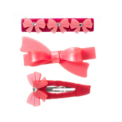 Bows Mini Red Set Hair Clips