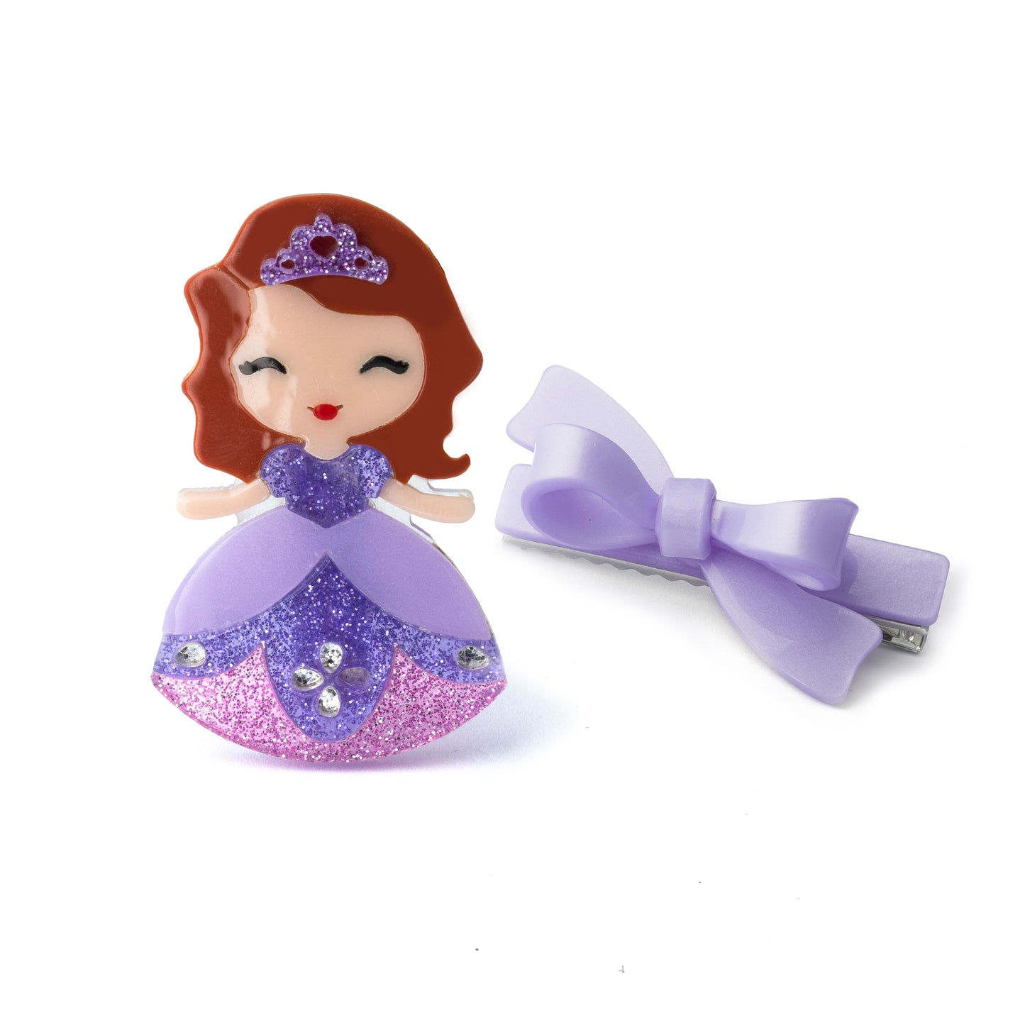 Cute Doll Orchid Dress & Bow Hair Clips - Lilies & Roses NY