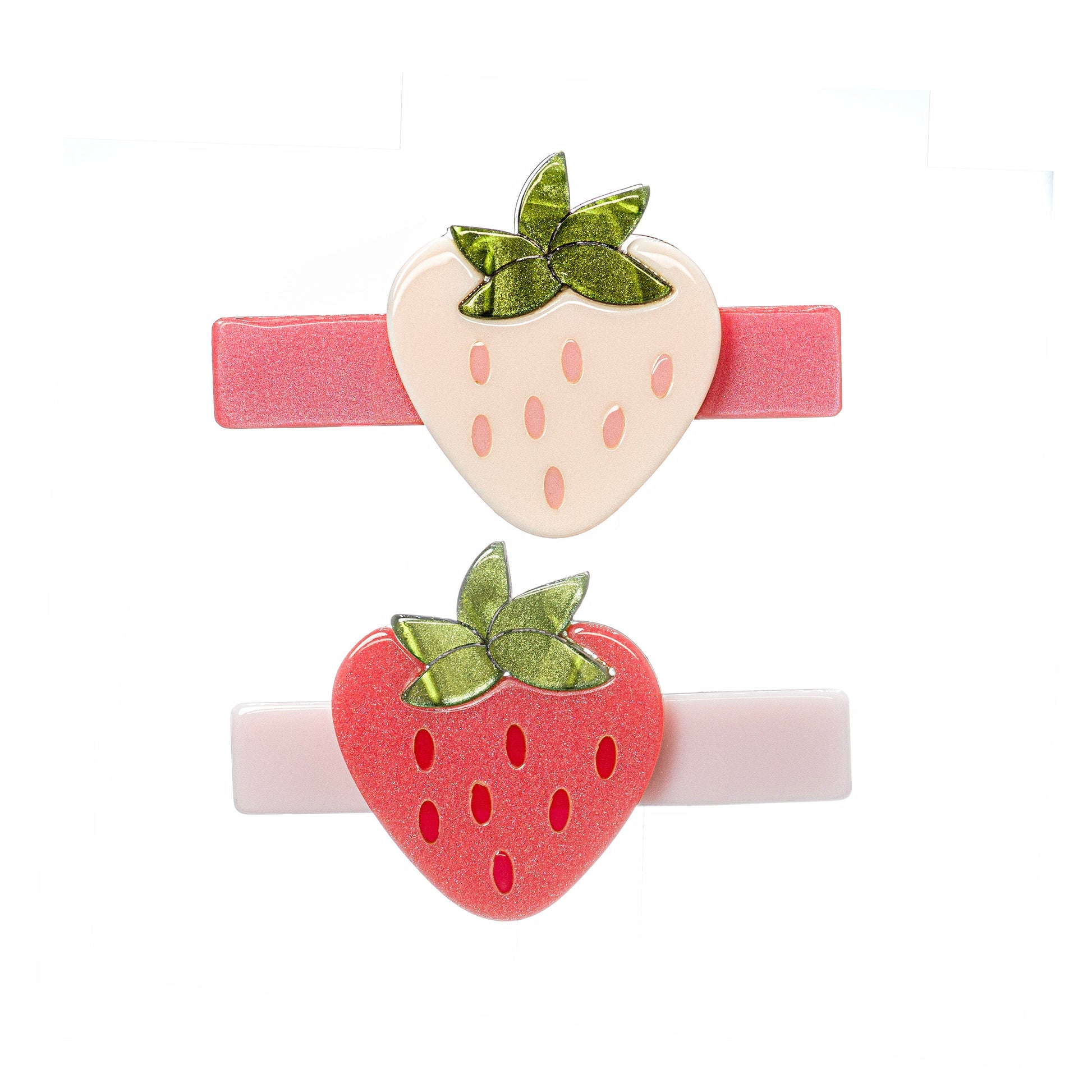 Strawberry Pink Cream Hair Clips