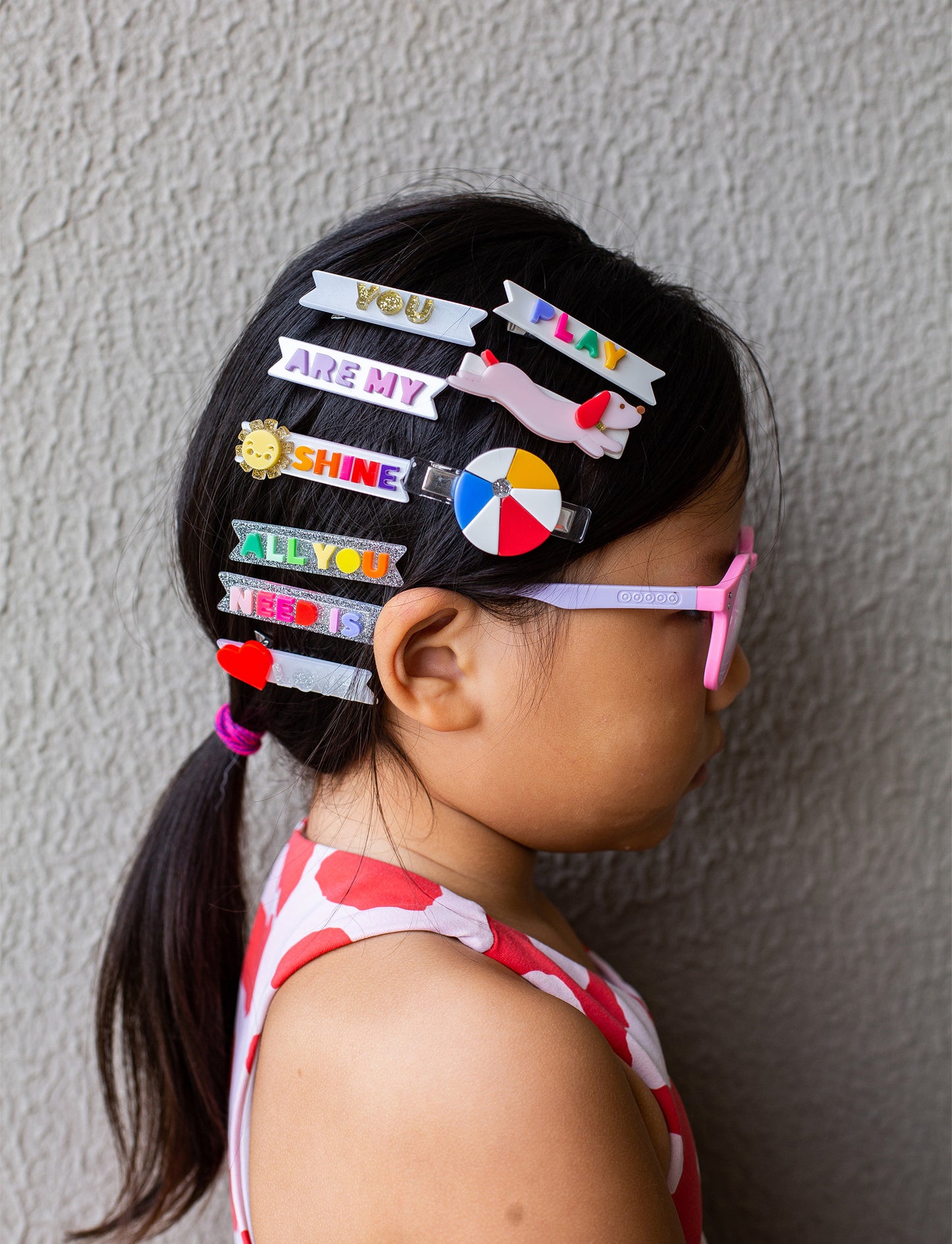 Wiener Dog & Colorful Ball Alligator Clips - SUM23