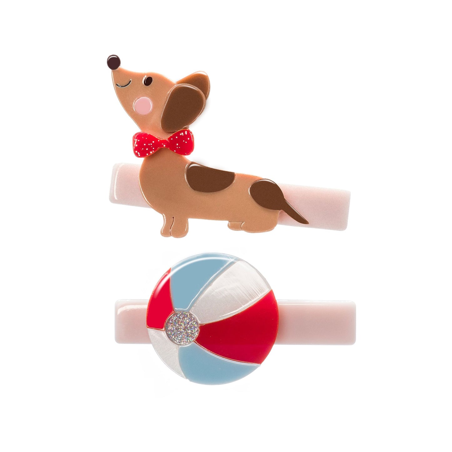 Sausage Dog Dachshunds Ball Hair Clips -SUM