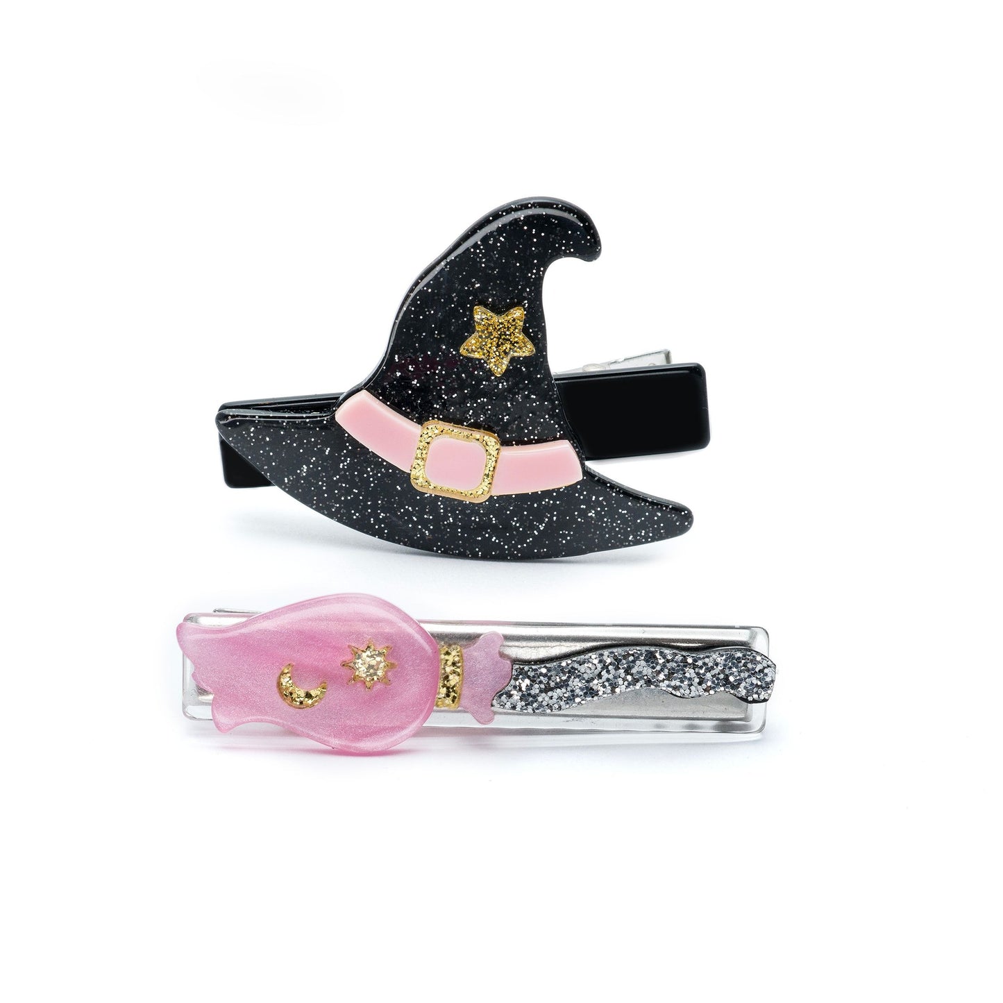 Witch Accessories Hat and Broom Hair Clips HAL