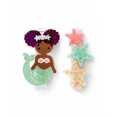 Mermaid & Stars Hair Clips -SUM - Lilies & Roses NY