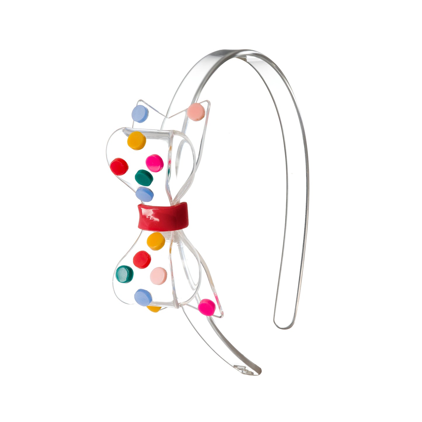 Rainbow Dots Big Bow Headband