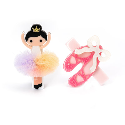 Ballerina rainbow Tutu Ballet Slipper Hair Clips