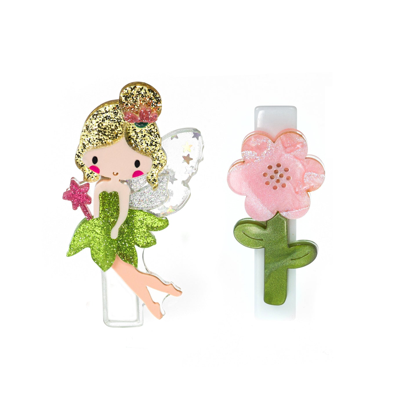 Fairy & Flower Pearlized Hair Clips