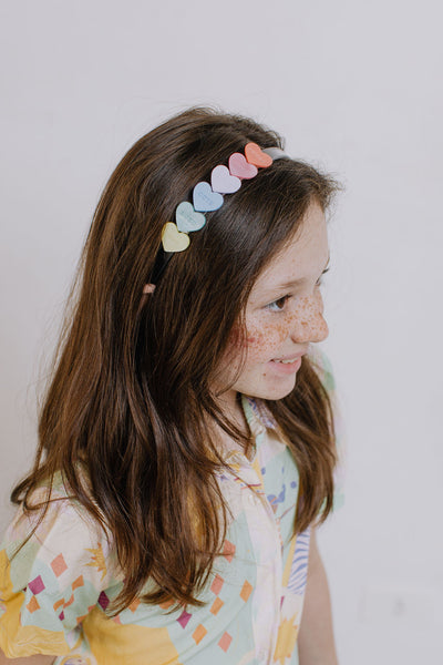 Candy Hearts Pastel Pearlized Headband -VAL