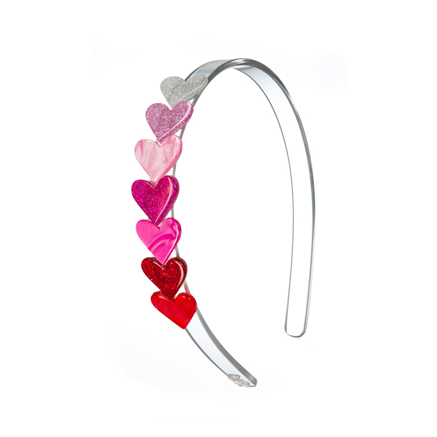 Mini Hearts Red Glitter Pearlized Headband -VAL24