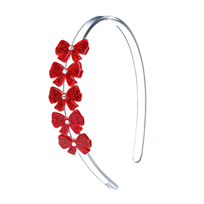Bows Glitter Red Headband - Lilies & Roses NY