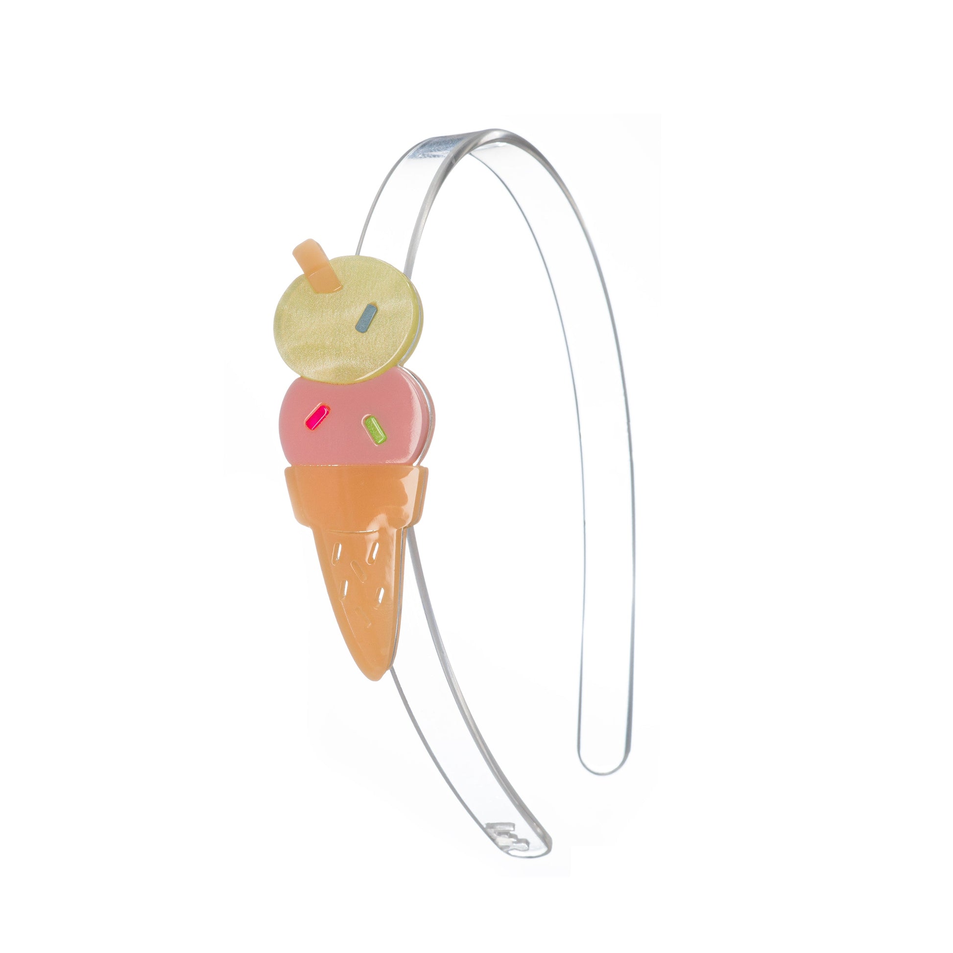 Ice Cream Double Scoop Pink Yellow Headband