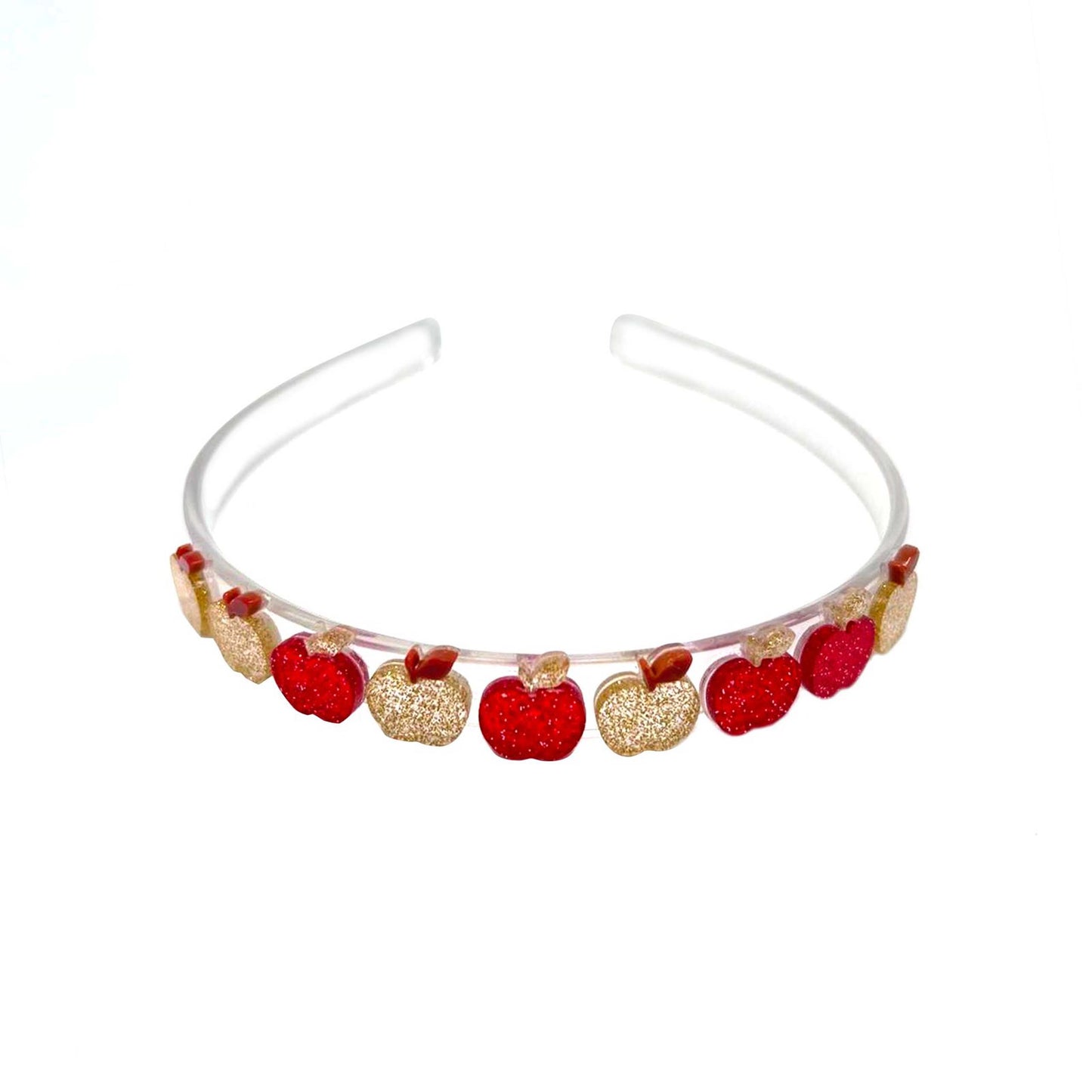 BTS25- Apples Glitter Red Gold Headband