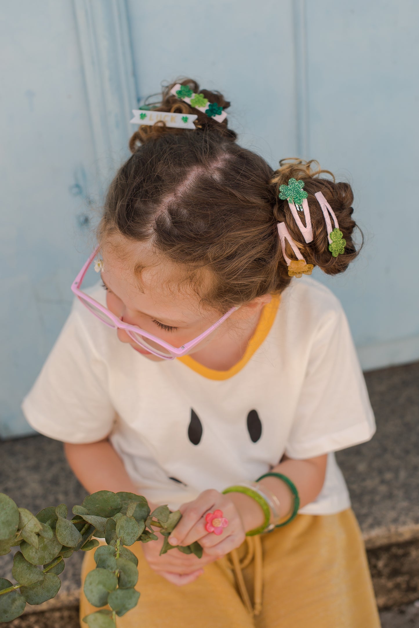 SPR- Lucky Charms Glitter Green Snap Clip - Lilies & Roses NY