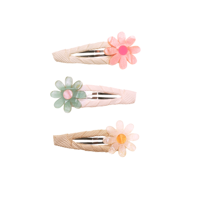 SPR - Daisy Pastel Shimmer Snap Clips - Lilies & Roses NY