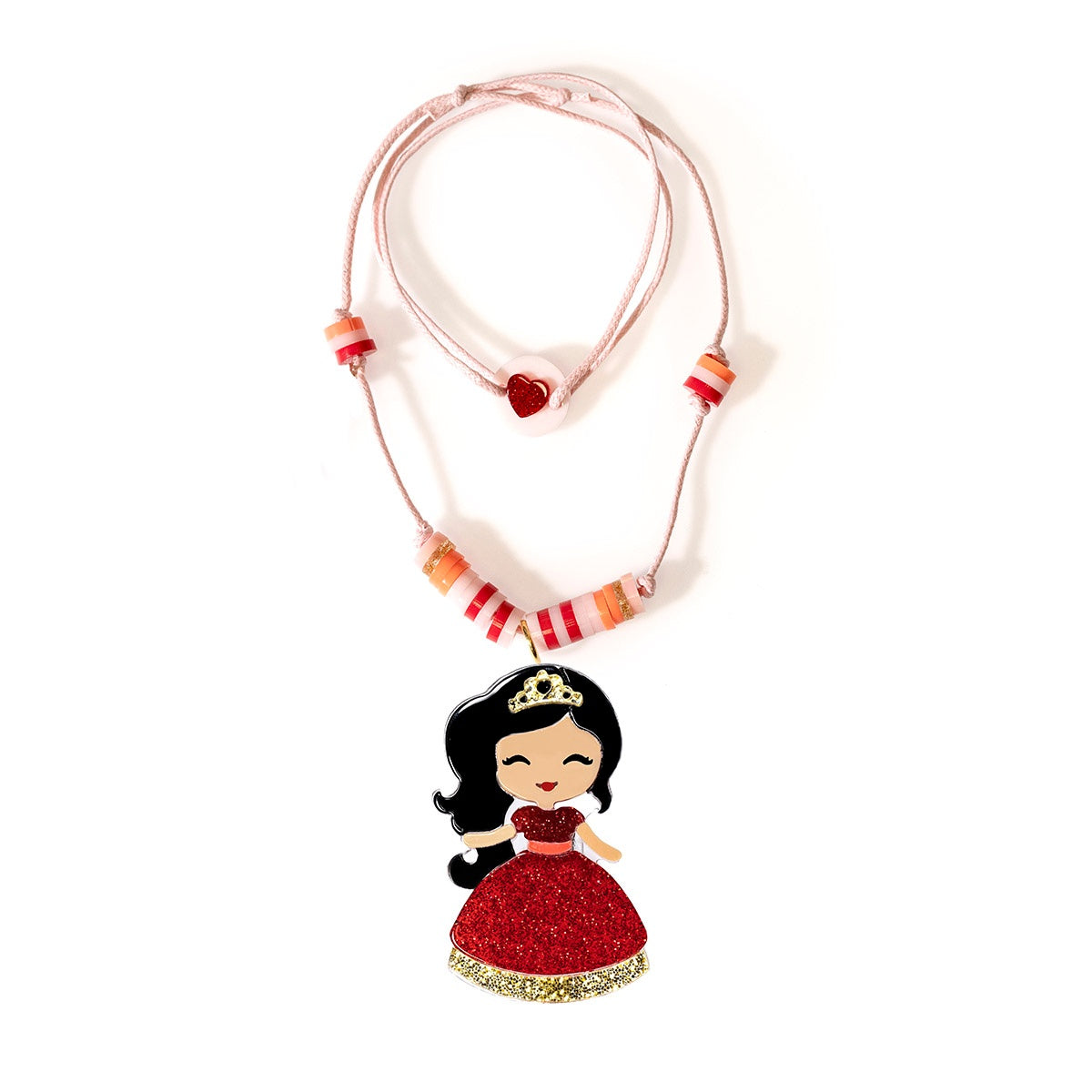 Cute Doll Red Dress Beads Necklace - Lilies & Roses NY