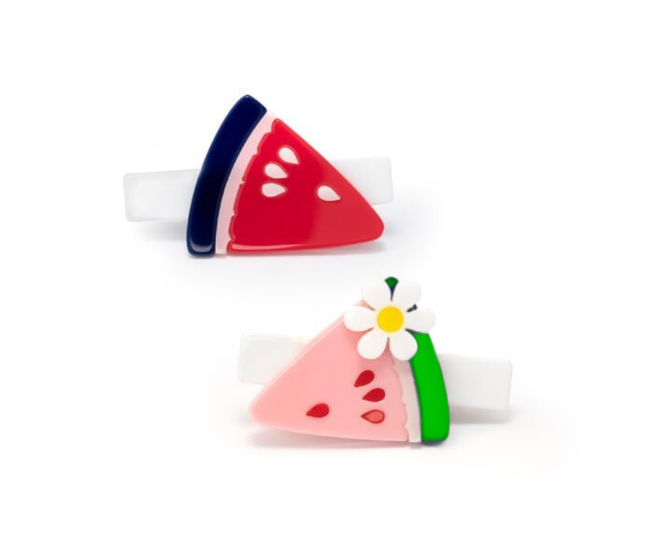Watermelon Pink Red Alligator Clips