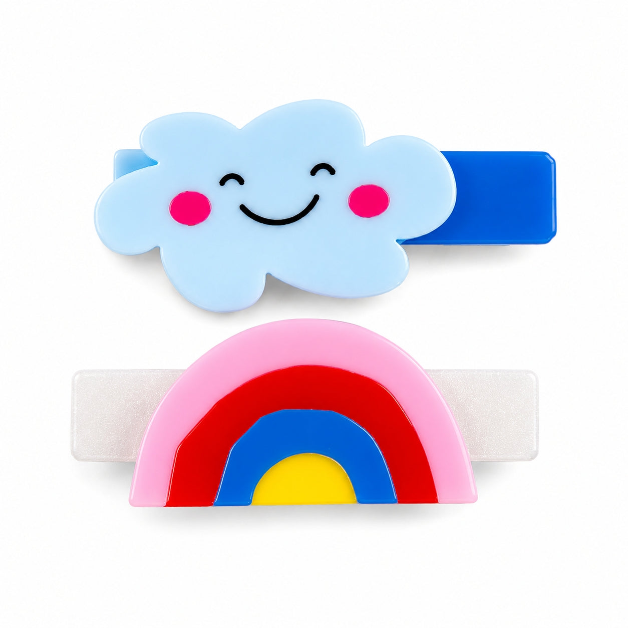 Cloud & Rainbow Drawing Hair Clips