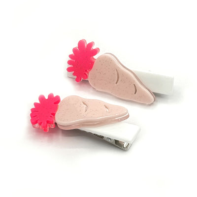 Limited Edition Light Pink Carrot Glitter Hair Clip