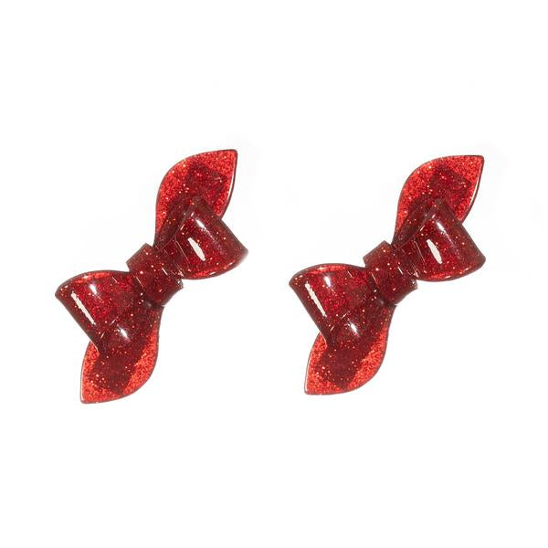 Rosane Bow Hair Clips - Glitter Colors - Lilies & Roses NY
