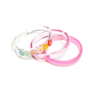 SPR- Pearl Colors Flowers + Pink Bangle - Lilies & Roses NY