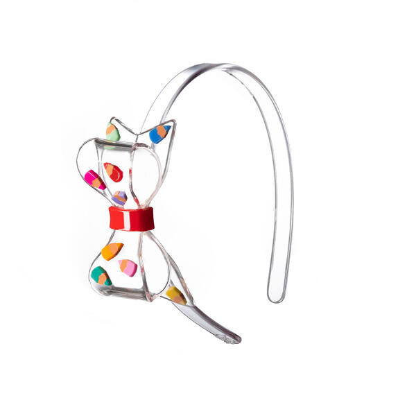 BTS23 Fat Bow Vibrant Pencils Headband Lilies & Roses NY