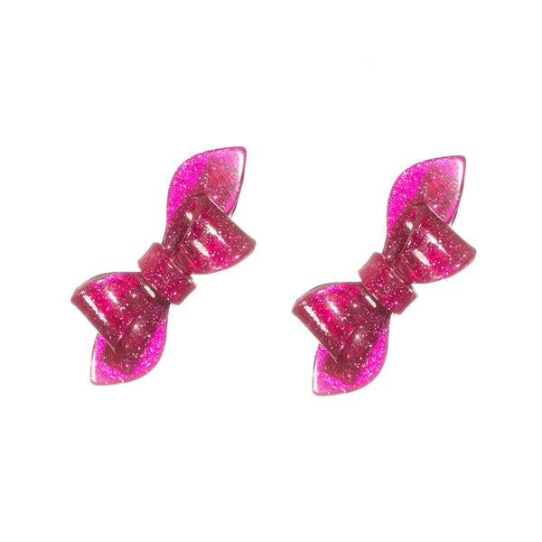 Rosane Bow Hair Clips - Glitter Colors - Lilies & Roses NY