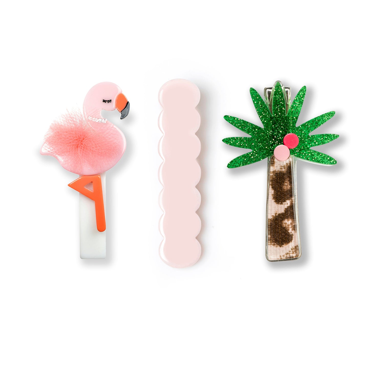 Tropical Trio Flamingo Hair Clips -SUM
