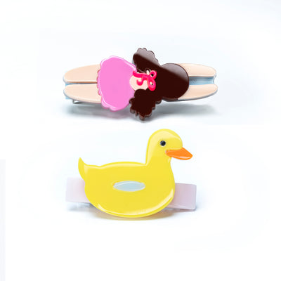 Swimming Girl & Duck Float Alligator Clip -SUM
