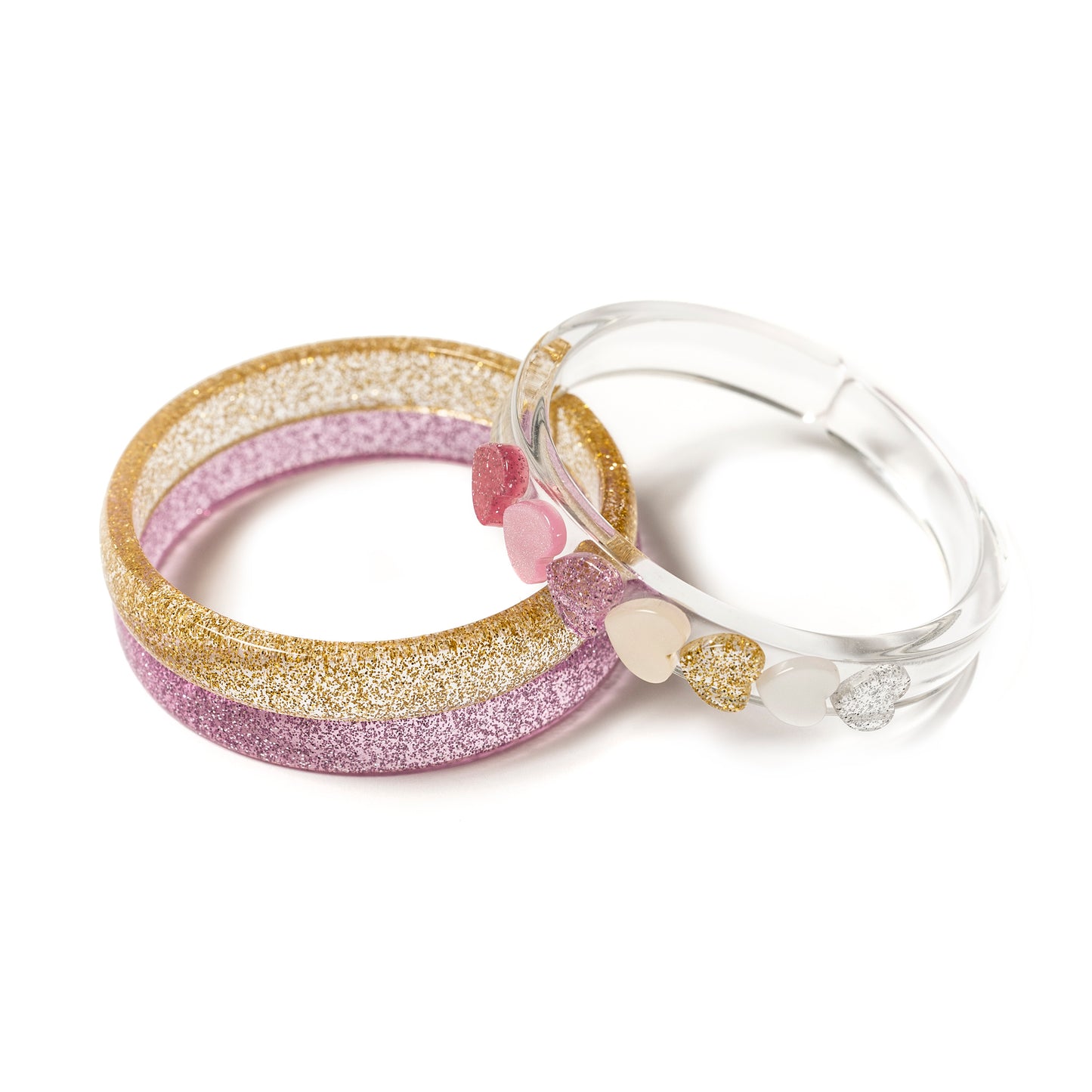 VAL-Centipede Hearts Pearl Shades Bangle Set