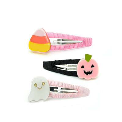 Ghost Pumpkin Candy Corn Snap Clips HAL - Lilies & Roses NY
