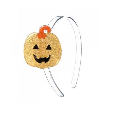 Happy Pumpkin Glitter Gold Headband -HAL - Lilies & Roses NY