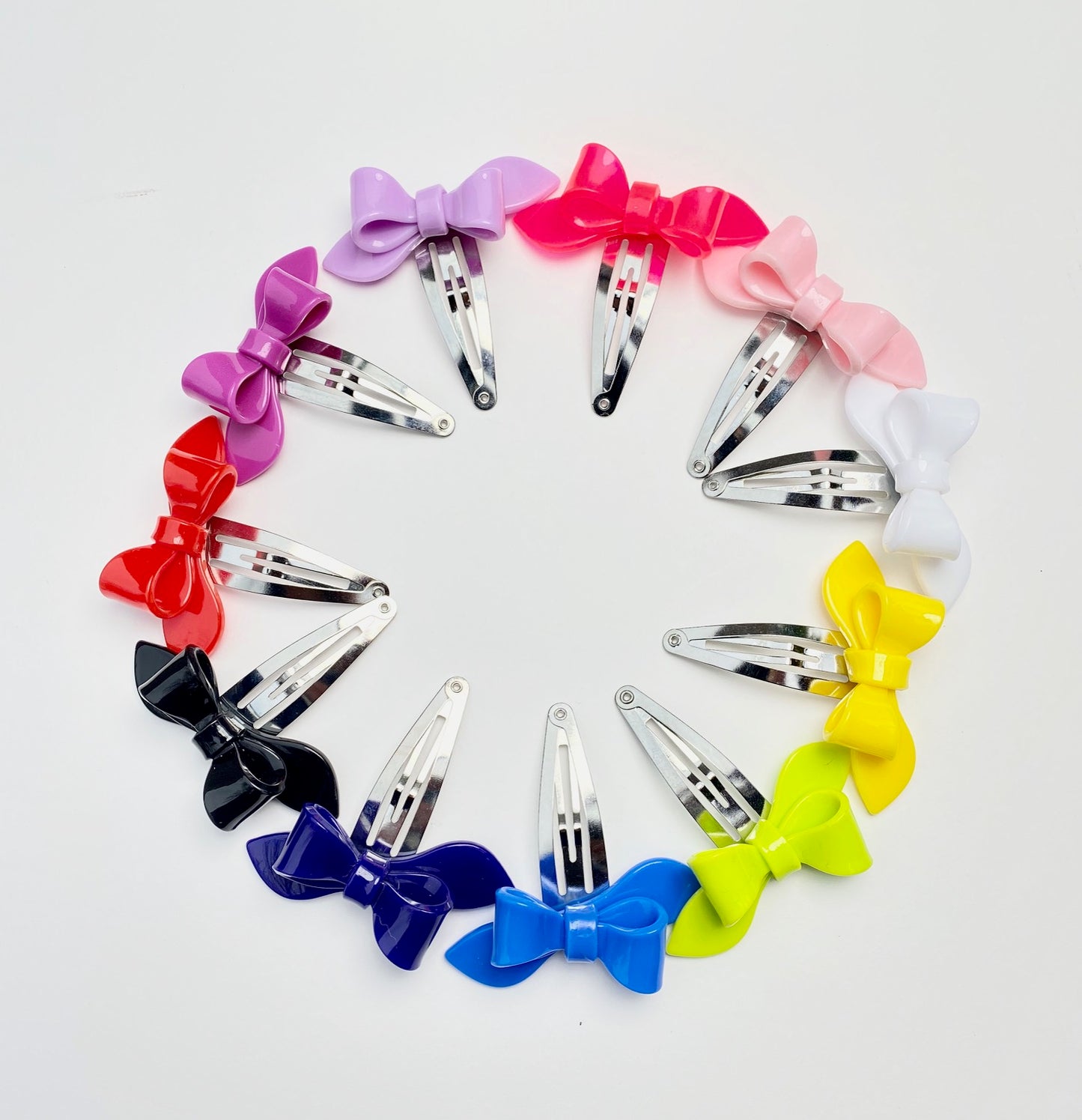 Rosane Bow Hair Clips - Rainbow Colors - Lilies & Roses NY